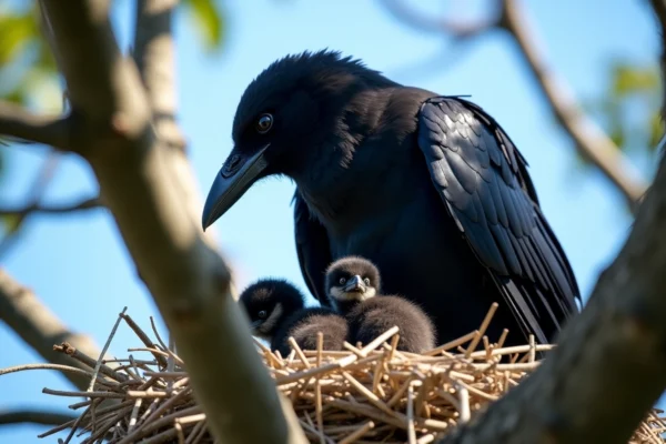 La femelle du corbeau : son rôle dans le couple et la famille