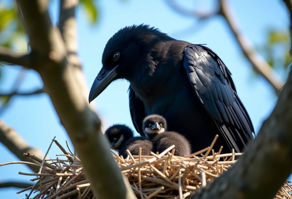 La femelle du corbeau : son rôle dans le couple et la famille